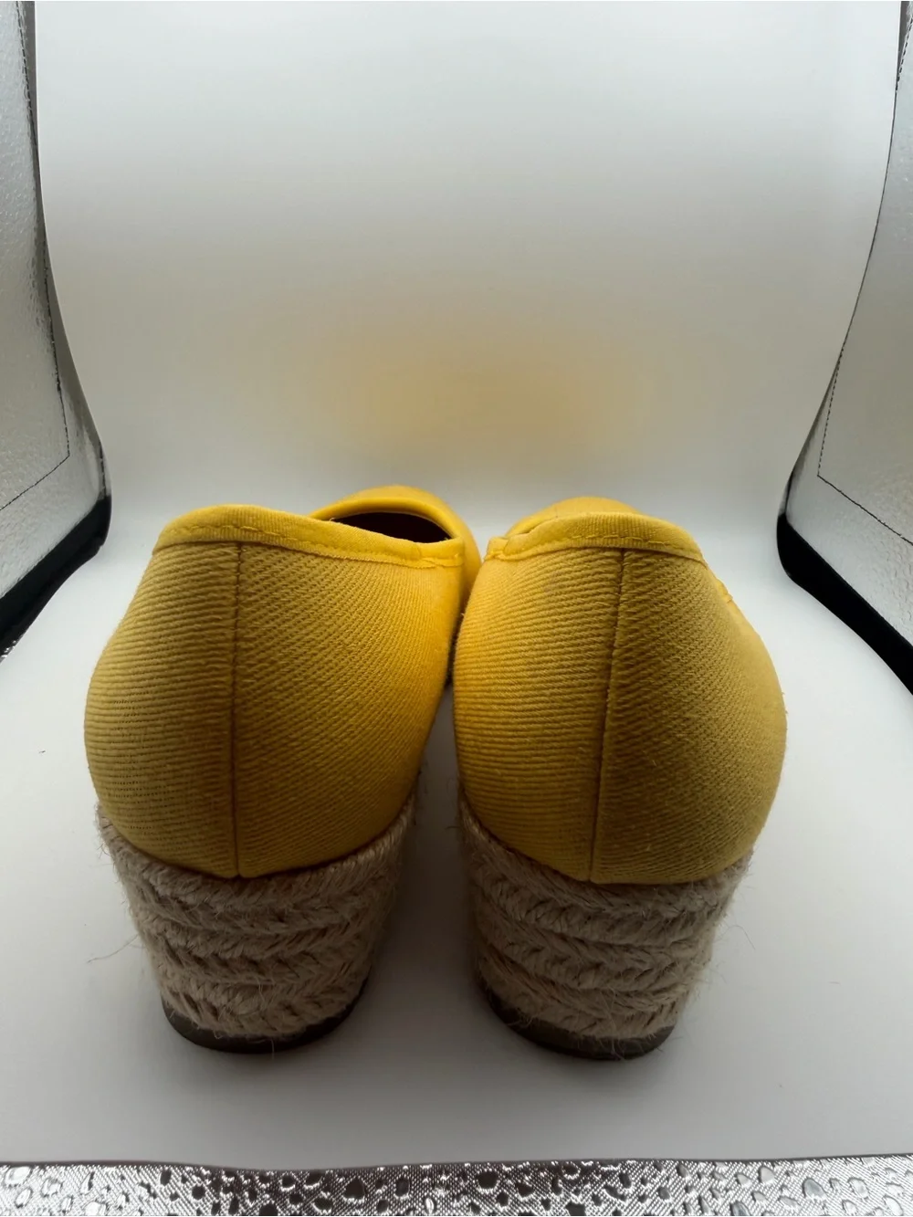 Life Stride Yellow Espadrille Wedges size 6
